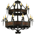 Meyda Tiffany Costello 20 Light 48" Wide Taper Candle Style Chandelier - Burnished Copper / Wrought Iron Finish