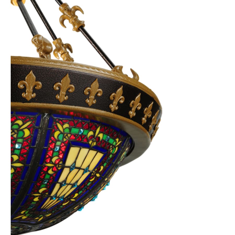 Meyda Tiffany Fleur-de-lis 3 Light 28" Wide Pendant
