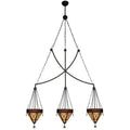 Meyda Tiffany Larkfield 3 Light 62" Wide Linear Pendant