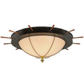 Meyda Tiffany Nautical 12 Light 74" Wide Flush Mount Bowl Ceiling Fixture with Faux Alabaster Shade - Oil Rubbed Bronze Finish