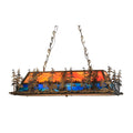 Meyda Tiffany Deer through the Trees 6 Light 52" Wide Linear Pendant