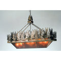 Meyda Tiffany Pine Lake 6 Light 60" Wide Billiard Chandelier with Brown Glass Shade
