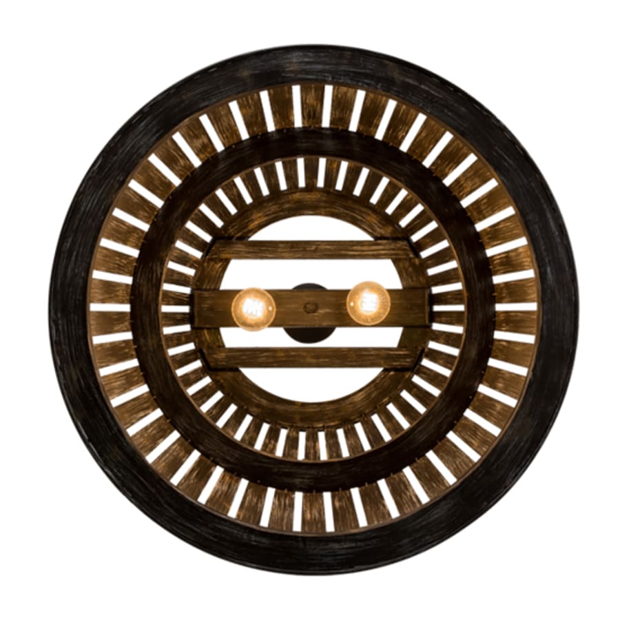 Meyda Tiffany Peach Basket 2 Light 31" Wide Wood Pendant