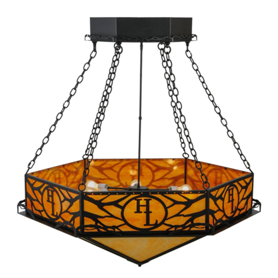 Meyda Tiffany Hexagon Logo 6 Light 48" Wide Pendant