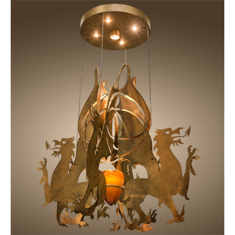 Meyda Tiffany Dragos 4 Light 80" Wide Abstract Pendant