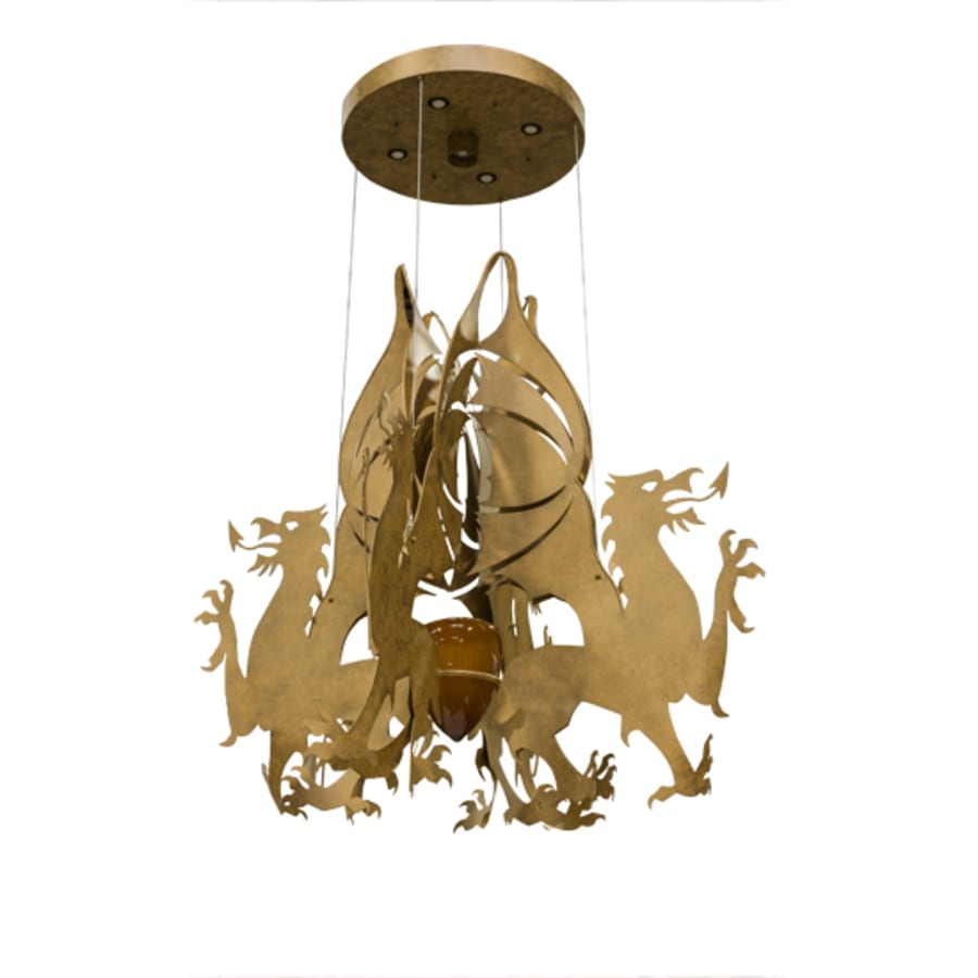 Meyda Tiffany Dragos 4 Light 80" Wide Abstract Pendant
