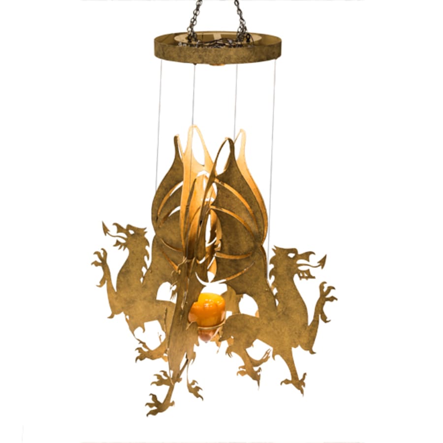 Meyda Tiffany Dragos 4 Light 80" Wide Abstract Pendant