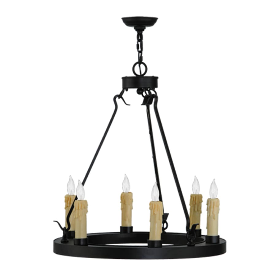 Meyda Tiffany Deina 6 Light 24" Wide Taper Candle Ring Chandelier