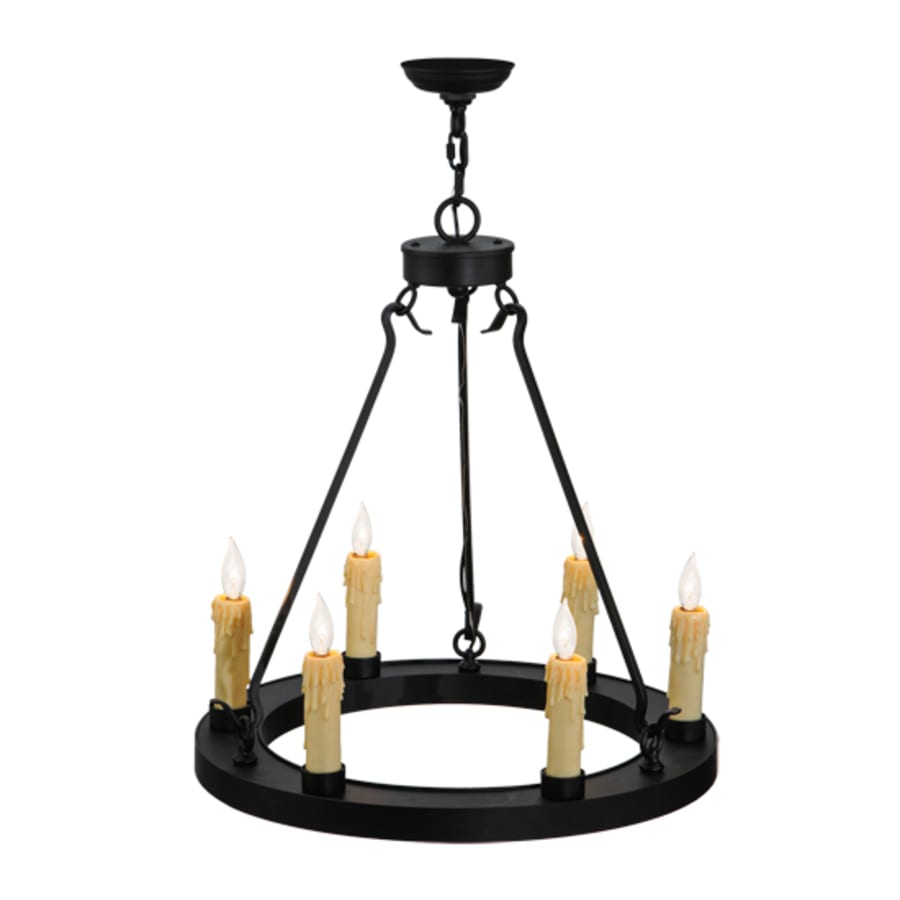 Meyda Tiffany Deina 6 Light 24" Wide Taper Candle Ring Chandelier