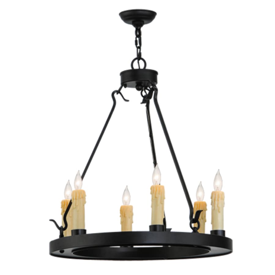 Meyda Tiffany Deina 6 Light 24" Wide Taper Candle Ring Chandelier