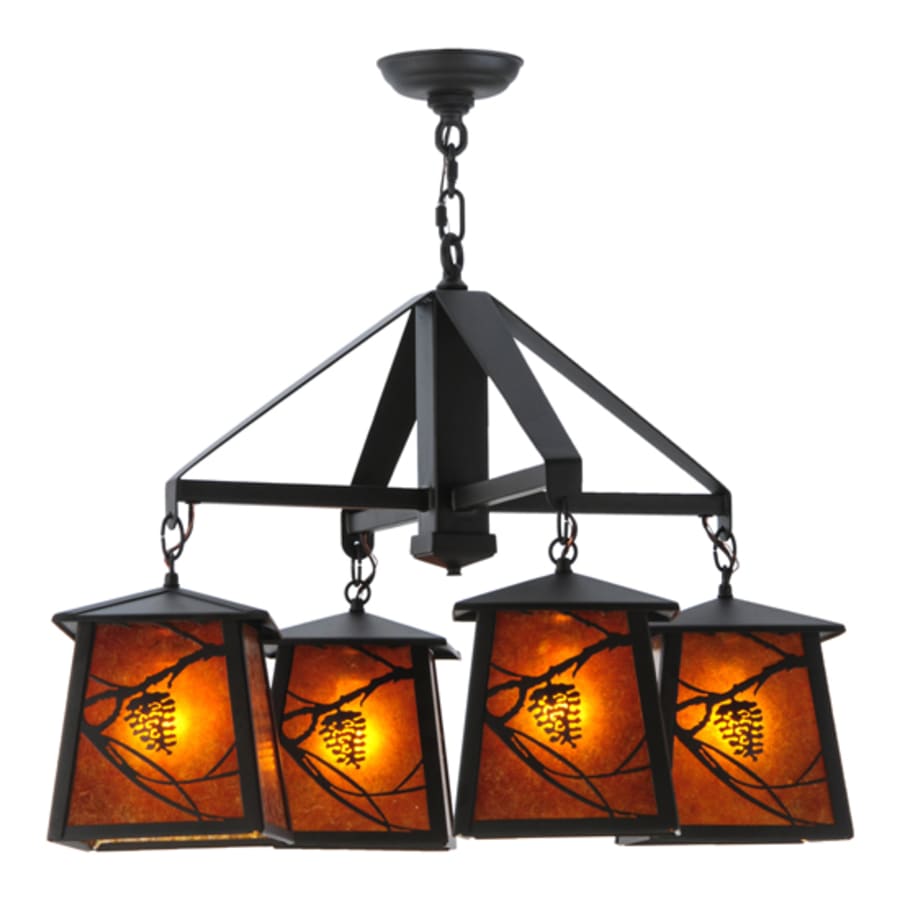 Meyda Tiffany Whispering Pines 4 Light 28" Wide Chandelier