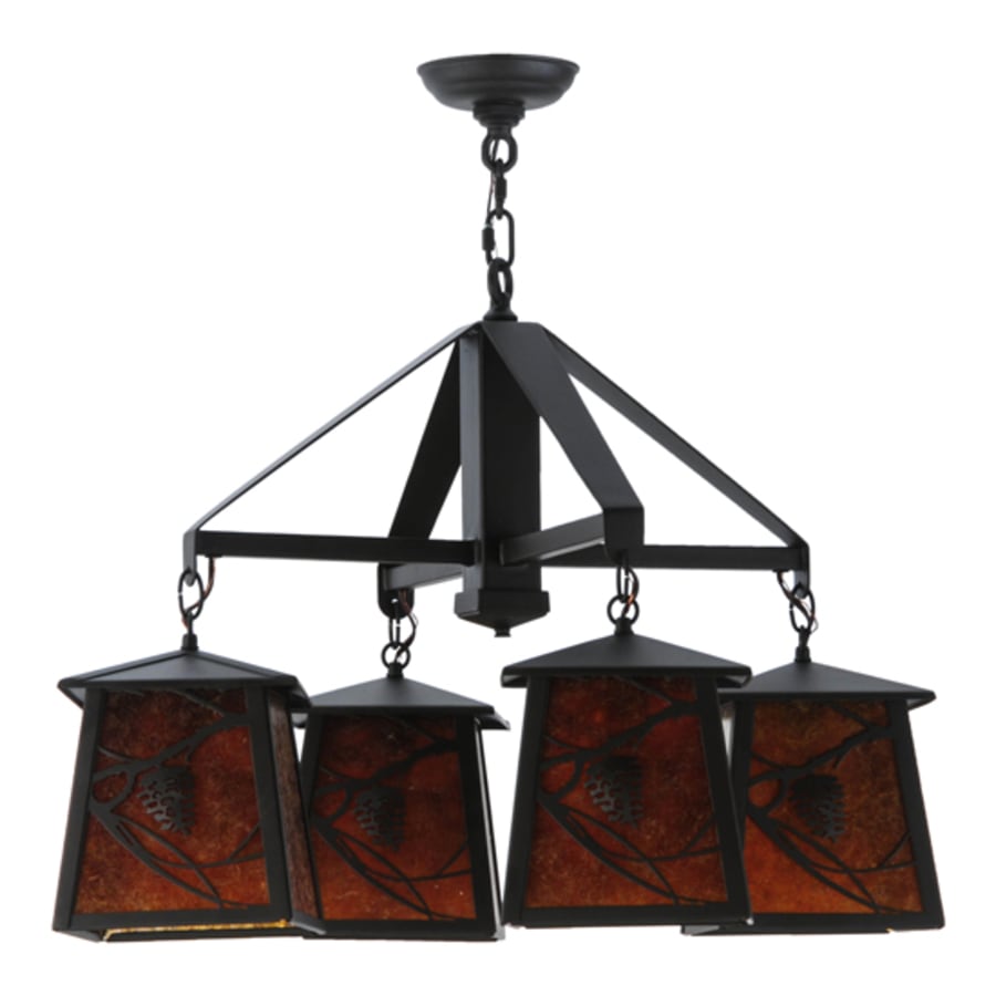 Meyda Tiffany Whispering Pines 4 Light 28" Wide Chandelier