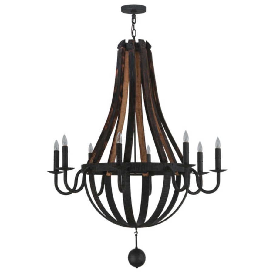Meyda Tiffany Barrel Stave Madera 8 Light 45" Wide Taper Candle Empire Chandelier