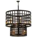 Meyda Tiffany Cilindro Golpe 12 Light 40" Wide Cage Pendant