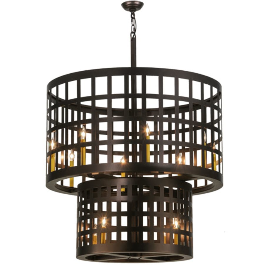 Meyda Tiffany Cilindro Golpe 12 Light 40" Wide Cage Pendant