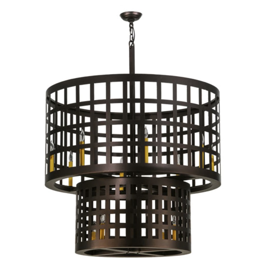 Meyda Tiffany Cilindro Golpe 12 Light 40" Wide Cage Pendant