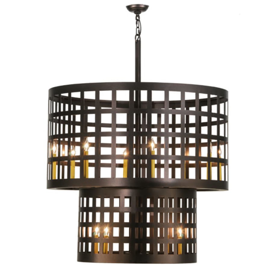 Meyda Tiffany Cilindro Golpe 12 Light 40" Wide Cage Pendant