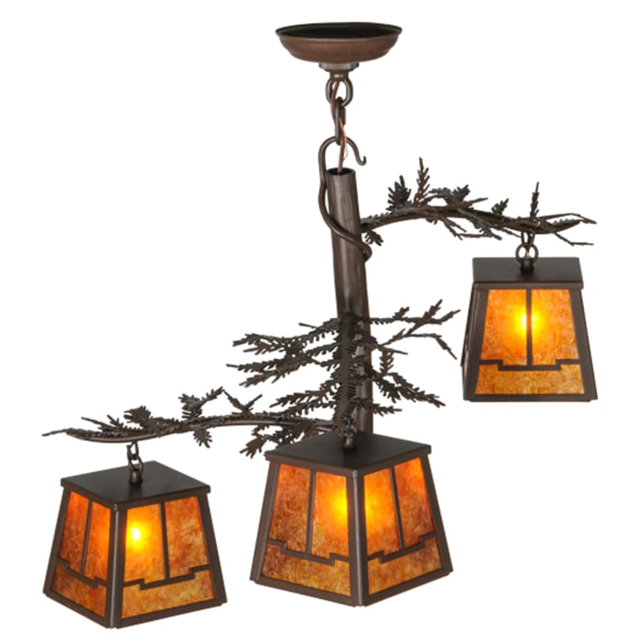 Meyda Tiffany Pine Branch Valley View 3 Light 28" Wide Chandelier
