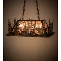 Meyda Tiffany Deer through the Trees 5 Light 34" Wide Linear Pendant