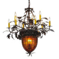 Meyda Tiffany Greenbriar Oak 11 Light 32" Wide Taper Candle Style Chandelier