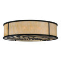 Meyda Tiffany Nautilus 10 Light 60" Wide Flush Mount Drum Ceiling Fixture - Blackwash Finish