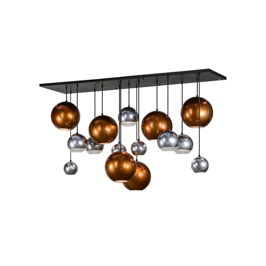 Meyda Tiffany Metalica 15 Light 25" Wide Abstract Multi Light Pendant
