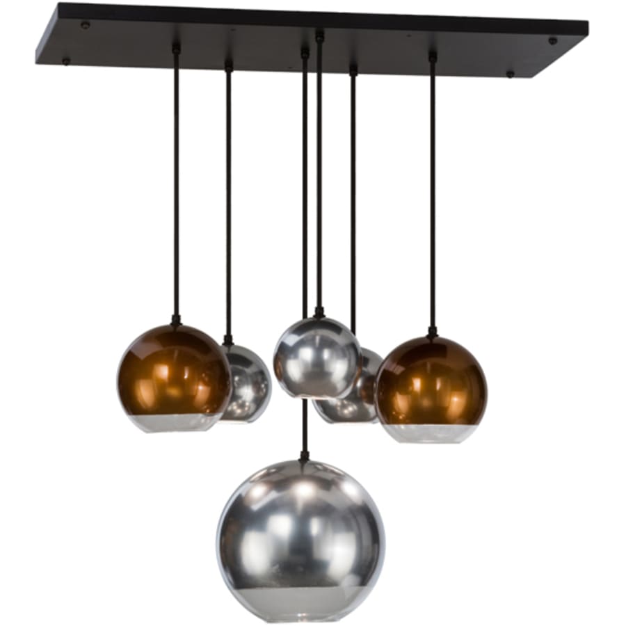 Meyda Tiffany Metalica 6 Light 18" Wide Abstract Multi Light Pendant