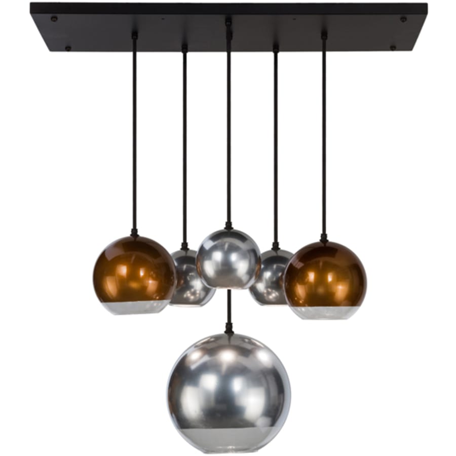 Meyda Tiffany Metalica 6 Light 18" Wide Abstract Multi Light Pendant
