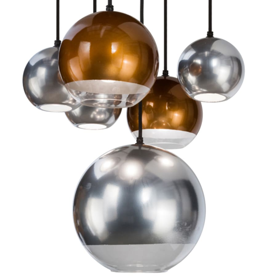 Meyda Tiffany Metalica 6 Light 18" Wide Abstract Multi Light Pendant