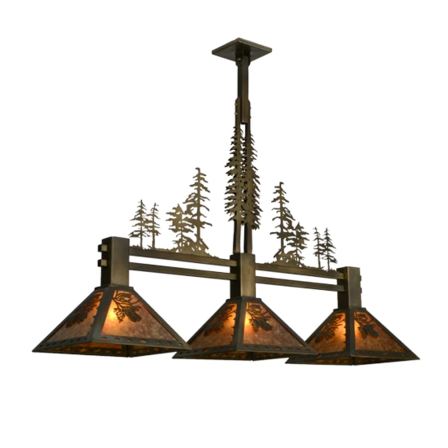 Meyda Tiffany Tall Pines 3 Light 45" Wide Linear Pendant