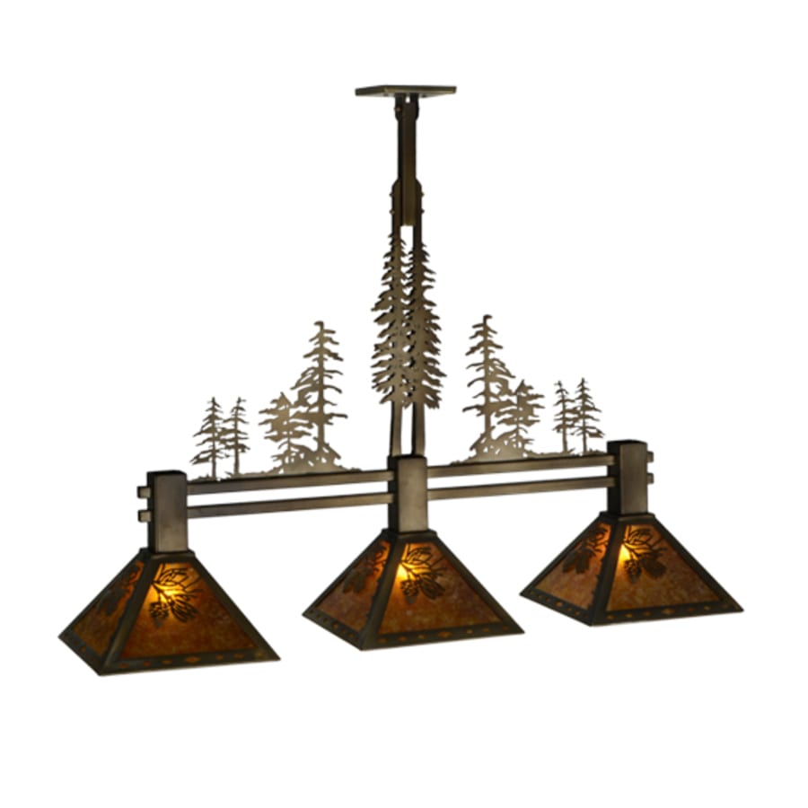 Meyda Tiffany Tall Pines 3 Light 45" Wide Linear Pendant