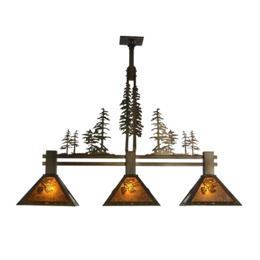 Meyda Tiffany Tall Pines 3 Light 45" Wide Linear Pendant