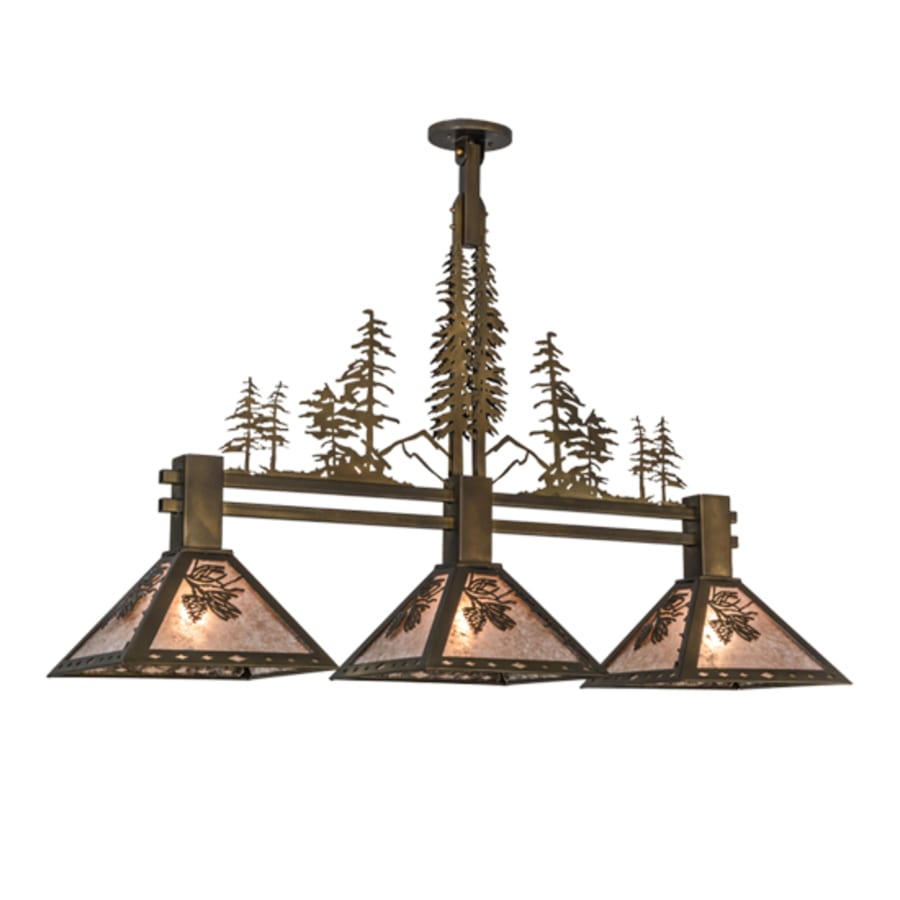 Meyda Tiffany Tall Pines 3 Light 45" Wide Linear Pendant