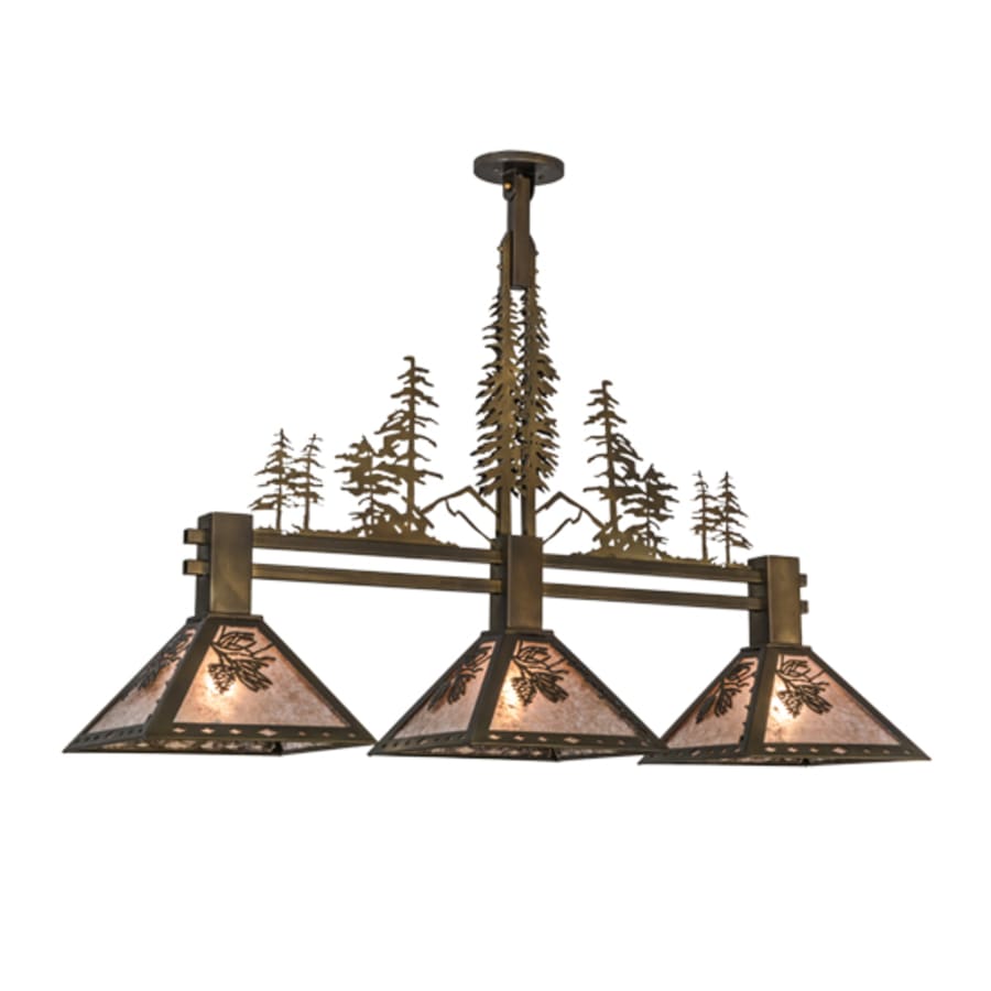 Meyda Tiffany Tall Pines 3 Light 45" Wide Linear Pendant