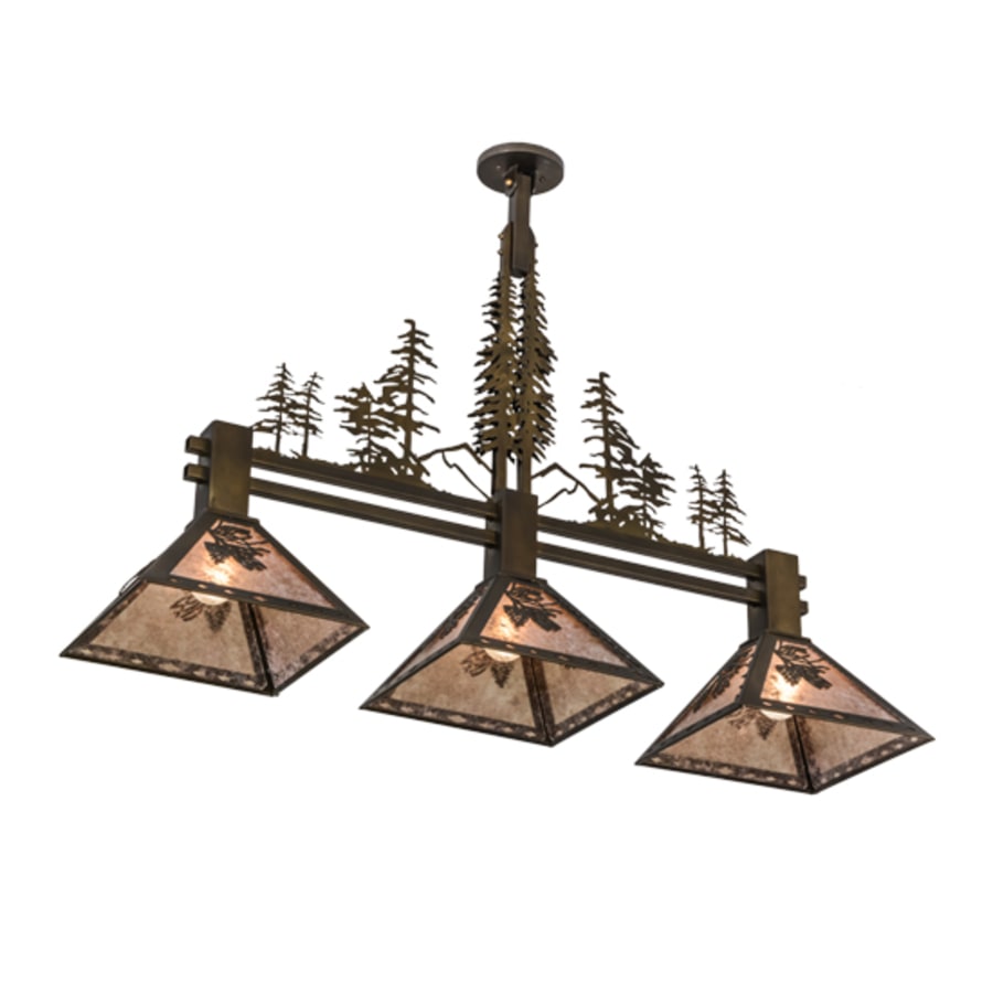 Meyda Tiffany Tall Pines 3 Light 45" Wide Linear Pendant