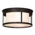 Meyda Tiffany Cilindro Campbell 3 Light 19" Wide Flush Mount Drum Ceiling Fixture - Oil Rubbed Bronze Finish