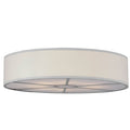 Meyda Tiffany Cilindro 8 Light 48" Wide Flush Mount Drum Ceiling Fixture with White Shade - Nickel Finish
