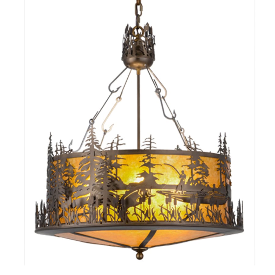 Meyda Tiffany Bass and Fisherman 4 Light 26" Wide Pendant