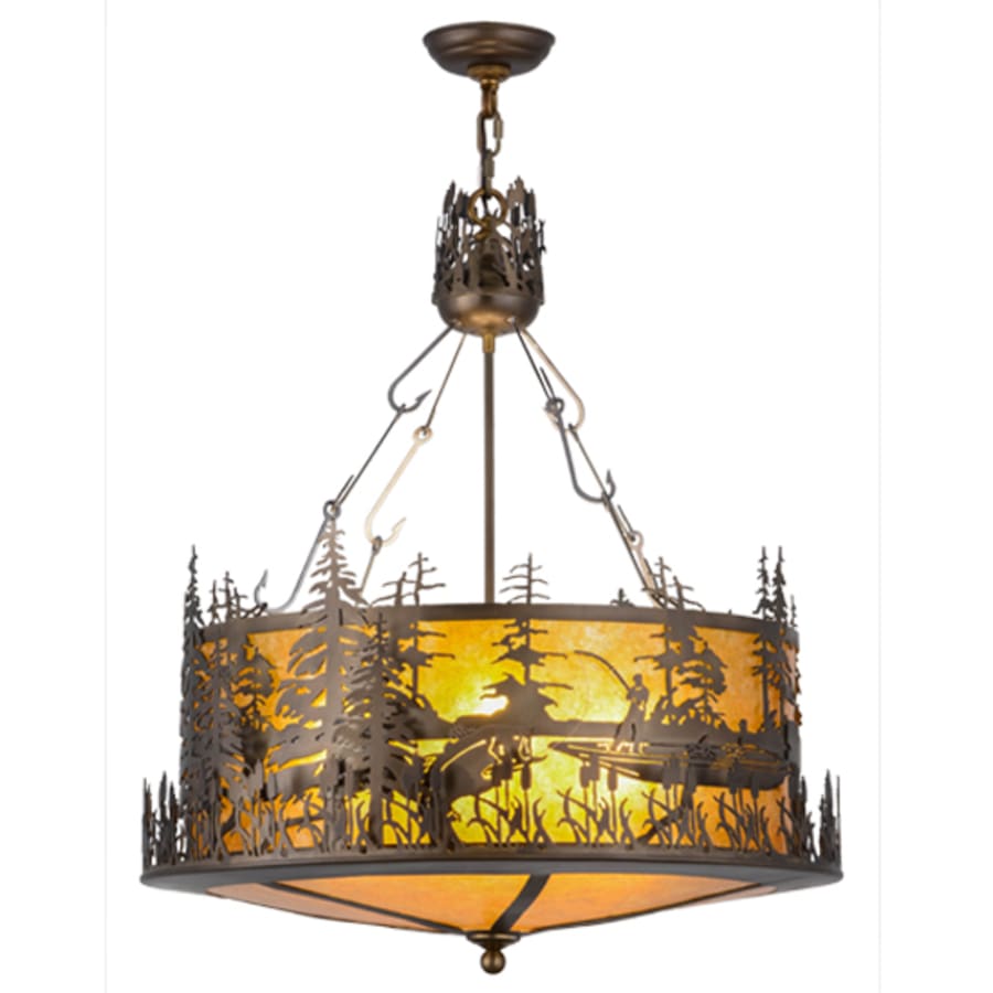 Meyda Tiffany Bass and Fisherman 4 Light 26" Wide Pendant