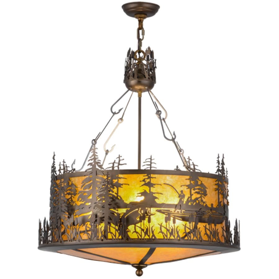 Meyda Tiffany Bass and Fisherman 4 Light 26" Wide Pendant