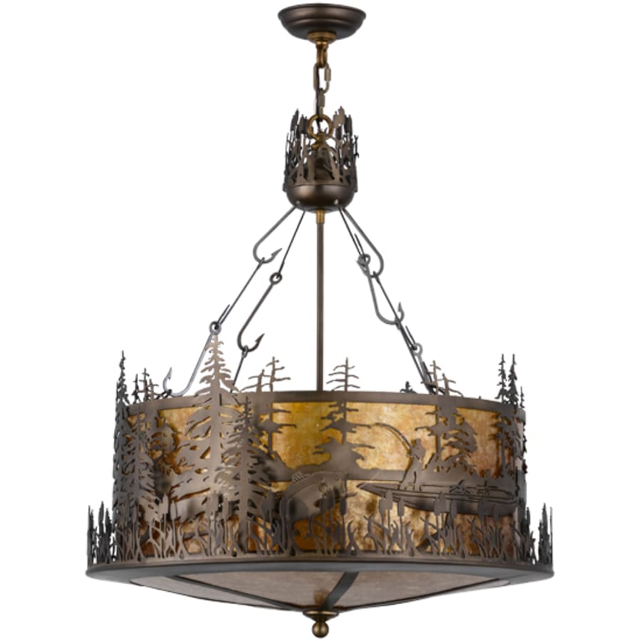 Meyda Tiffany Bass and Fisherman 4 Light 26" Wide Pendant
