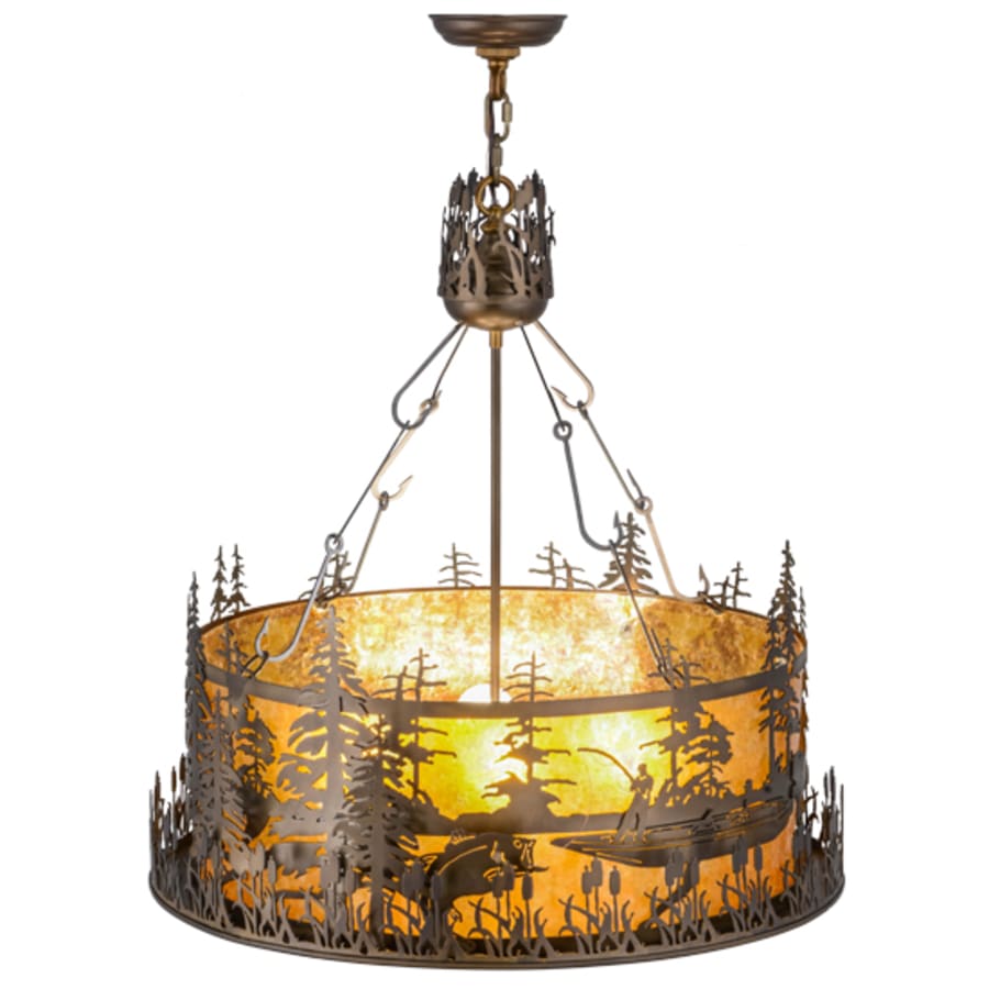 Meyda Tiffany Bass and Fisherman 4 Light 26" Wide Pendant