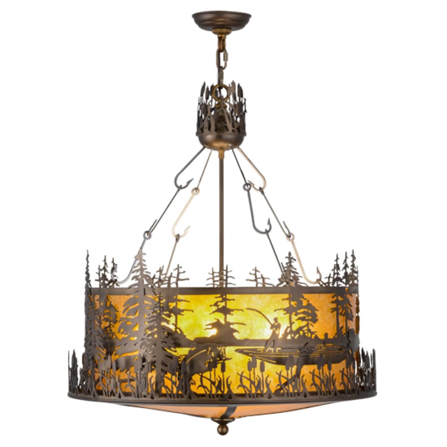 Meyda Tiffany Bass and Fisherman 4 Light 26" Wide Pendant