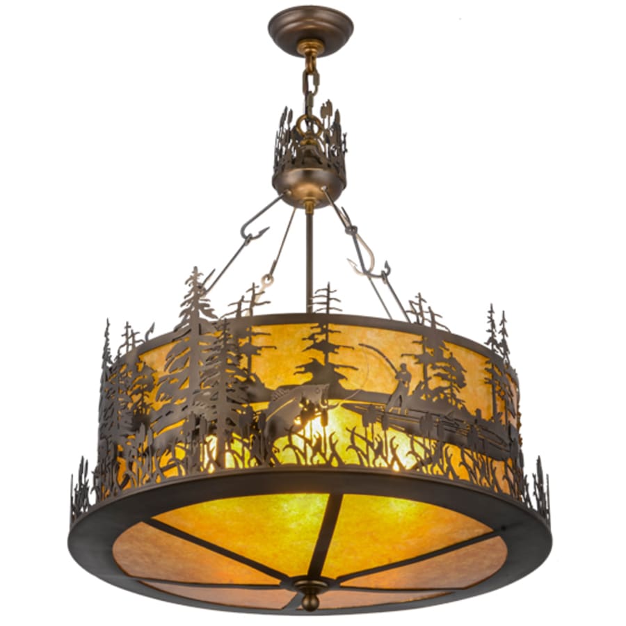 Meyda Tiffany Bass and Fisherman 4 Light 26" Wide Pendant