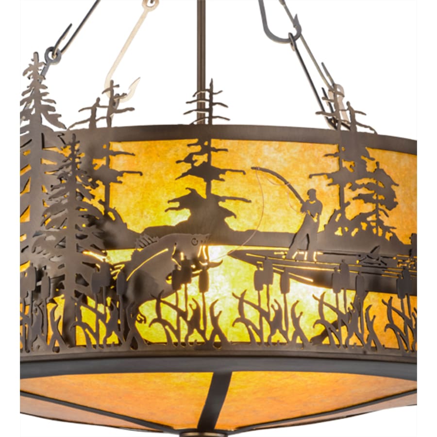 Meyda Tiffany Bass and Fisherman 4 Light 26" Wide Pendant