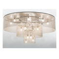 Meyda Tiffany Niagara 16 Light 72" Wide Flush Mount Ceiling Fixture - Nickel / Chrome Finish