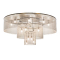 Meyda Tiffany Niagara 16 Light 72" Wide Flush Mount Ceiling Fixture - Antique Copper / Nickel Finish