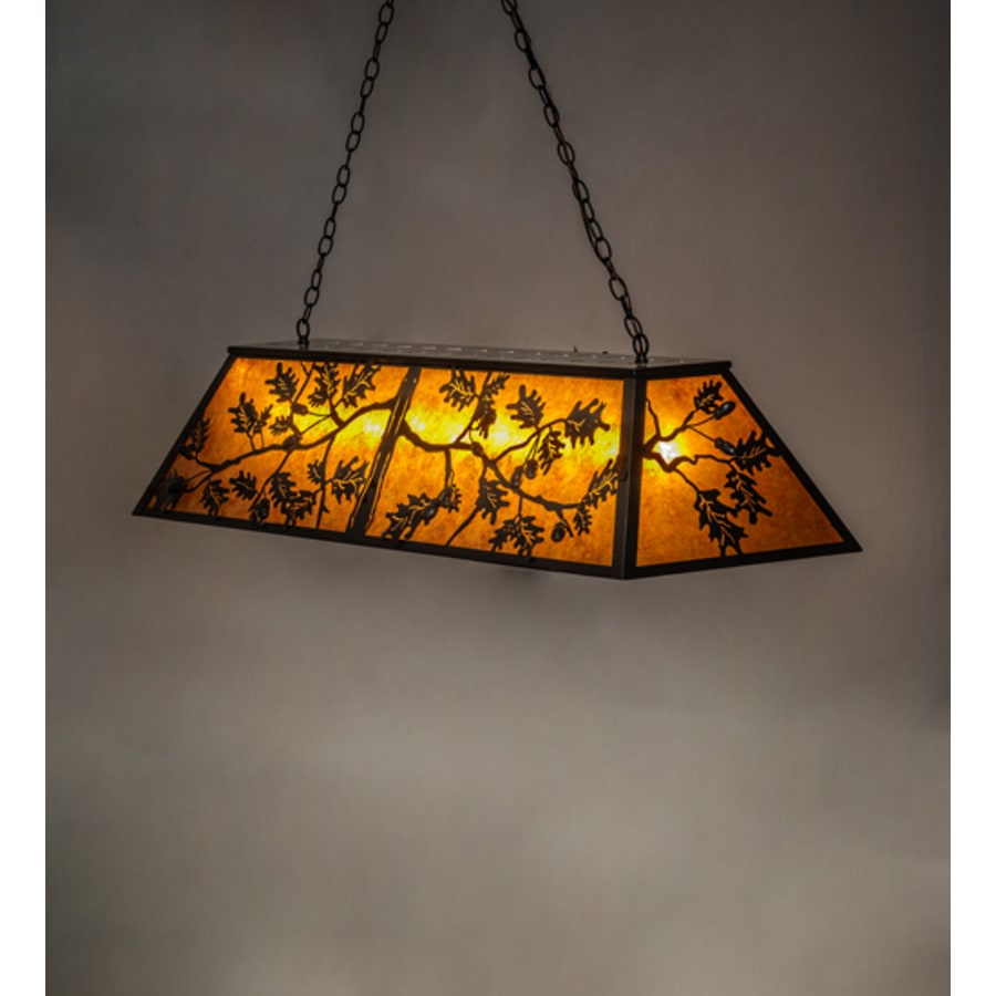 Meyda Tiffany Leaf and Acorn 9 Light 54" Wide Linear Pendant