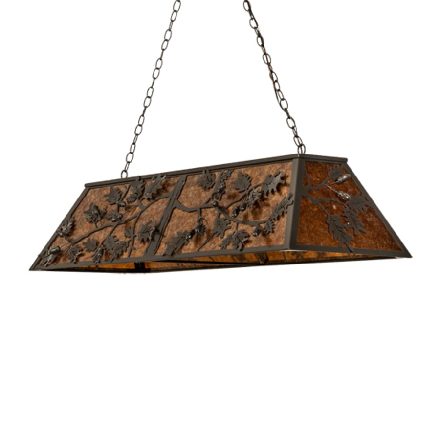Meyda Tiffany Leaf and Acorn 9 Light 54" Wide Linear Pendant