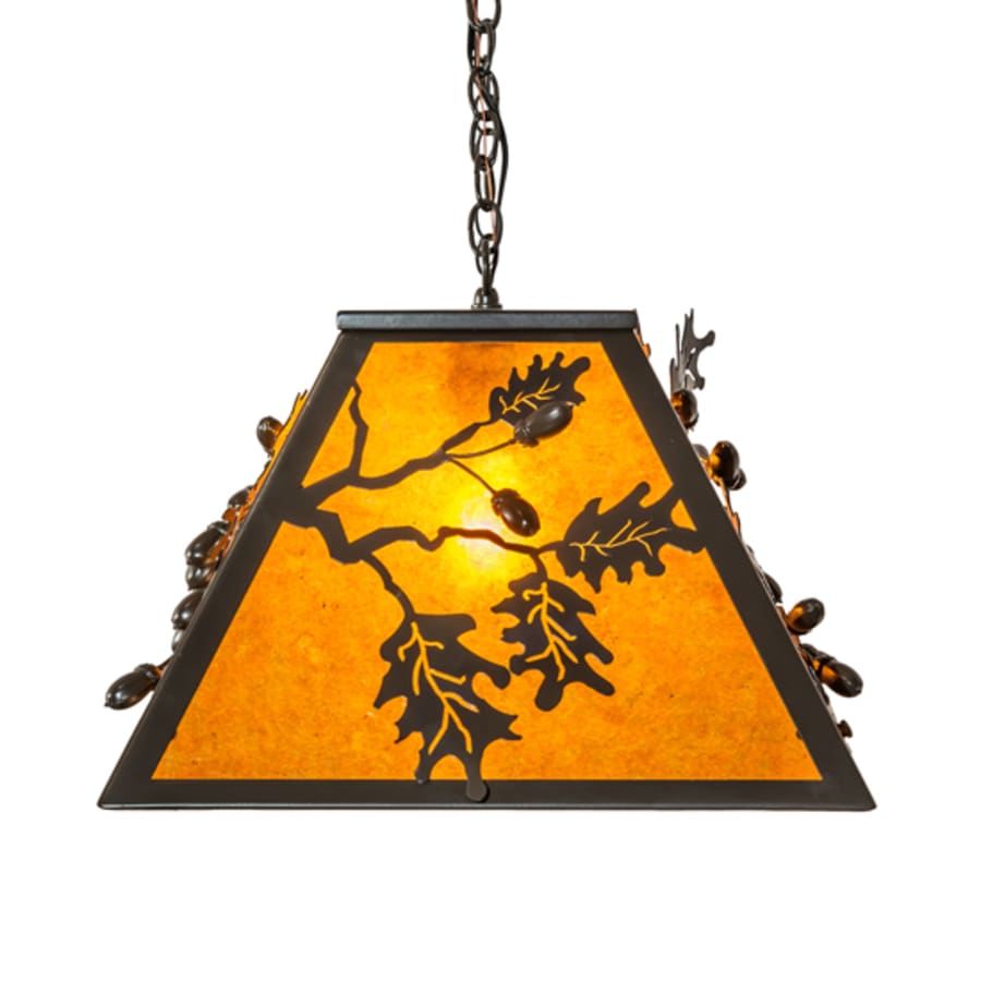 Meyda Tiffany Leaf and Acorn 9 Light 54" Wide Linear Pendant